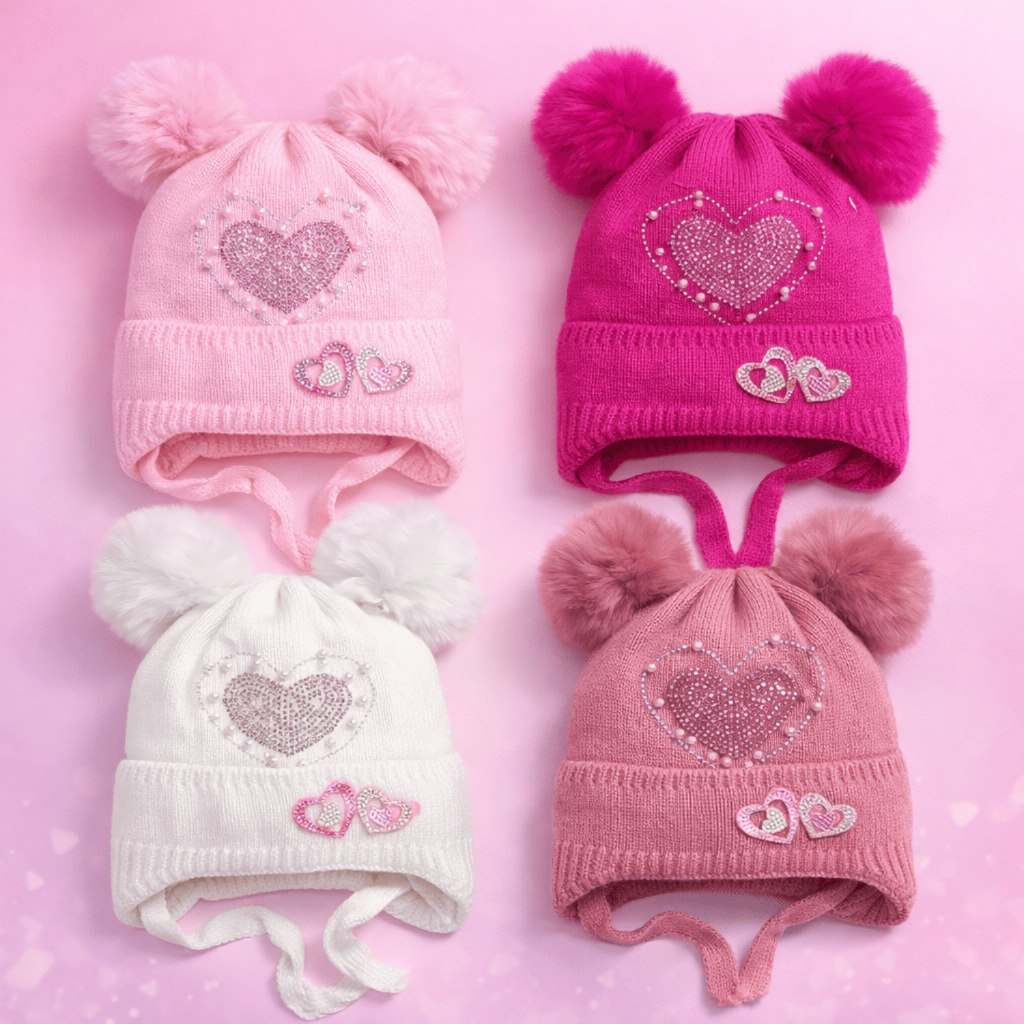 Touquinha Bebe Menina Touca Forrada Quentinha Pompom Pelúcia Borboleta Perola em Oferta na Shopee