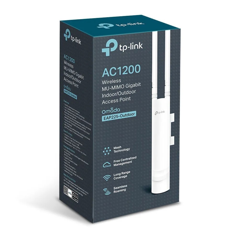 TP-Link Omada EAP225-Outdoor Access Point Wi-Fi 5 AC1200 Outdoor Gigabit MU-MIMO com PoE
