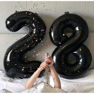 Kit 2 Balão Preto Grande 32Pol Metalizado Número 80CM Balões Grande Bexiga Para Aniversário Festas em Oferta na Shopee