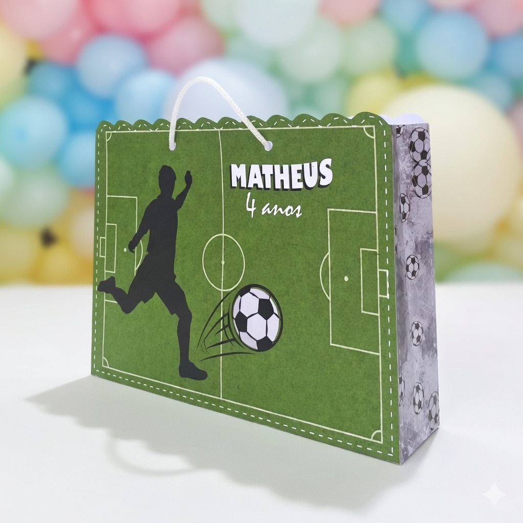 Sacolinha Personalizada Futebol Brasil Copa do Mundo Lembrancinha Festa Infantil  Sacola Aniversário