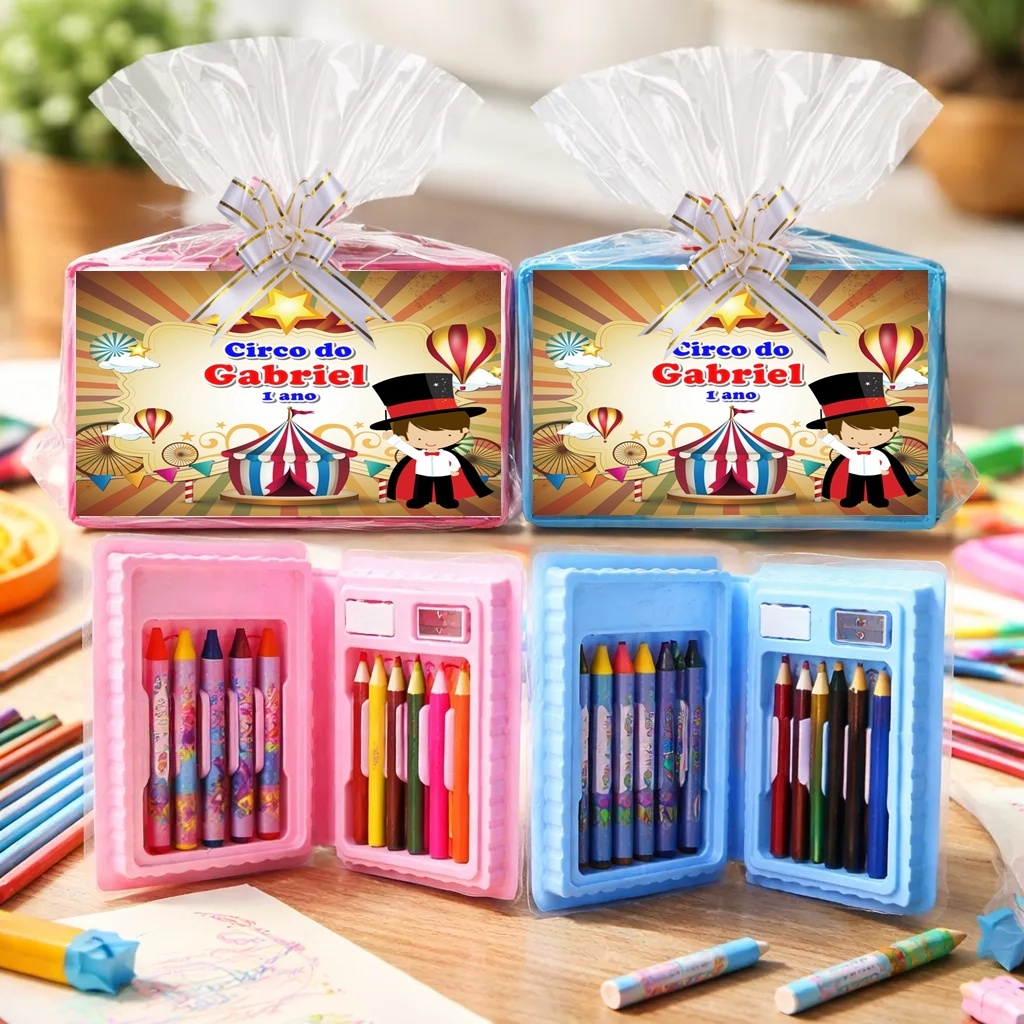20 Unidades Kit Festa Infantil Lembrancinha de Aniversário Personalizado Estojo Maleta De Pintura Fazemos Todos os Temas