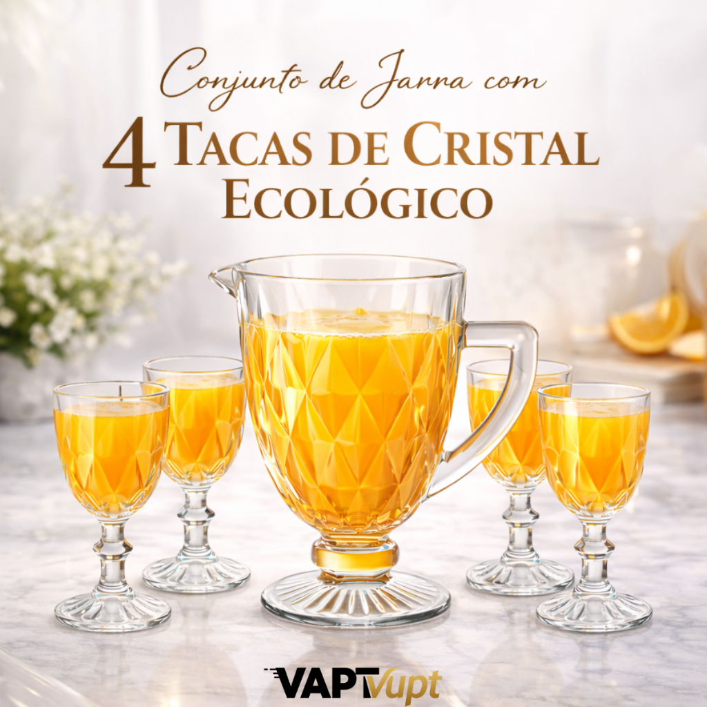 Kit Jarra Vidro 1,2L ou Kit Jarra + 4 Taças Vidro 330ml Diamond Transparente Diamante Mesa Posta Café Manhã Luxo em Oferta na Shopee