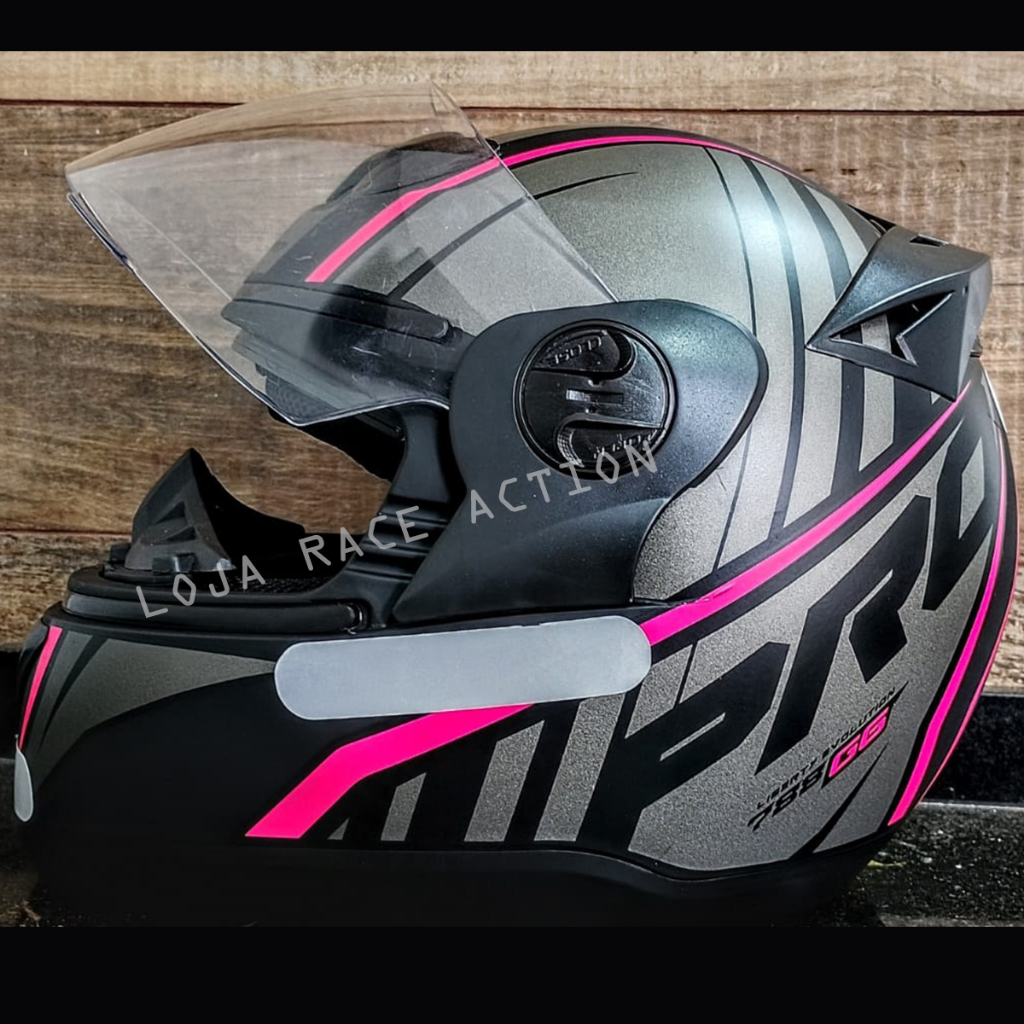 Capacete Moto Rosa para Mulher Fechado Feminino Pro Tork Evolution 788 G6 Color