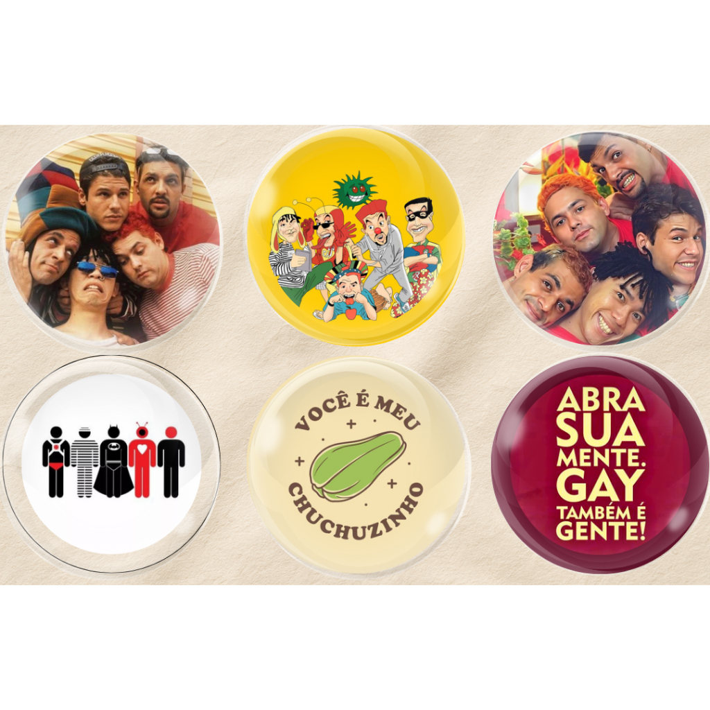 Kit Com 6 Bottons Broches Mamonas Assassinas (4,5cm)