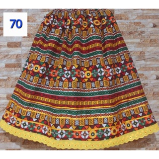 Saia umbanda e candomblé estampada com fita em Oferta na Shopee