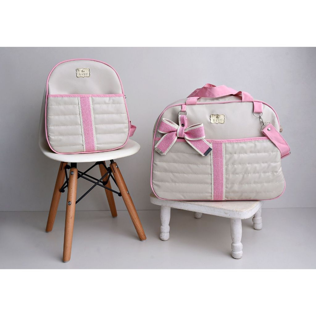 Kit Bolsa Maternidade Térmico Impermeável kit 2 Peças Mala de Luxo Julia Baby