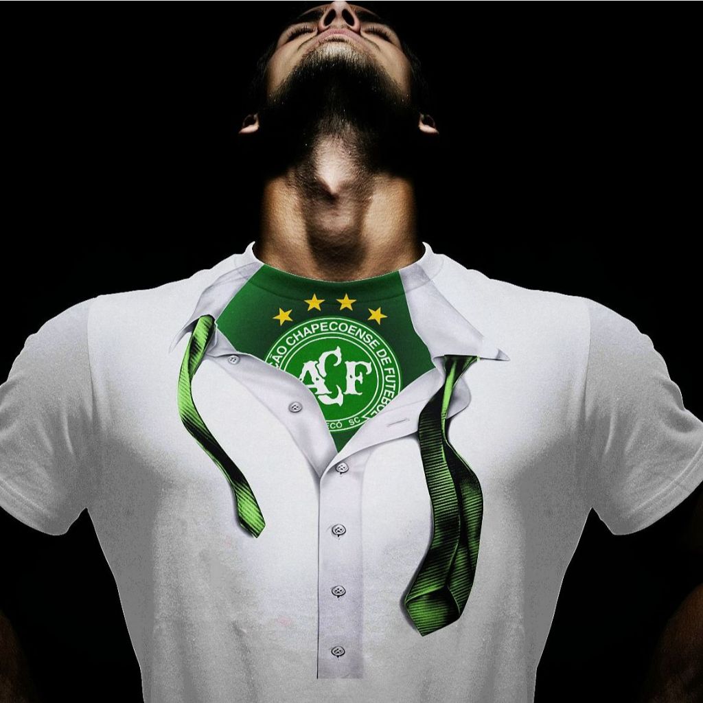 Camiseta 100% Poliéster Chapecoense Camisa Chape Terror / Blusa Verdão do Oeste / Leão Malino