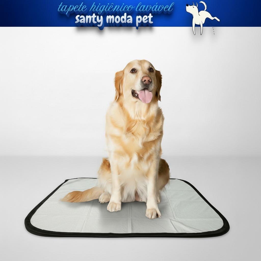 Santy Moda Pet Tapete Higiênico Lavável reutilizável, durável, impermeável, super absorção, 200 lavagens