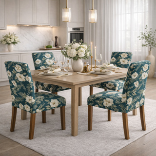 Capa de Cadeira Estampada Kit com 4 Unidades Malha Gel Super Oferta em Oferta na Shopee