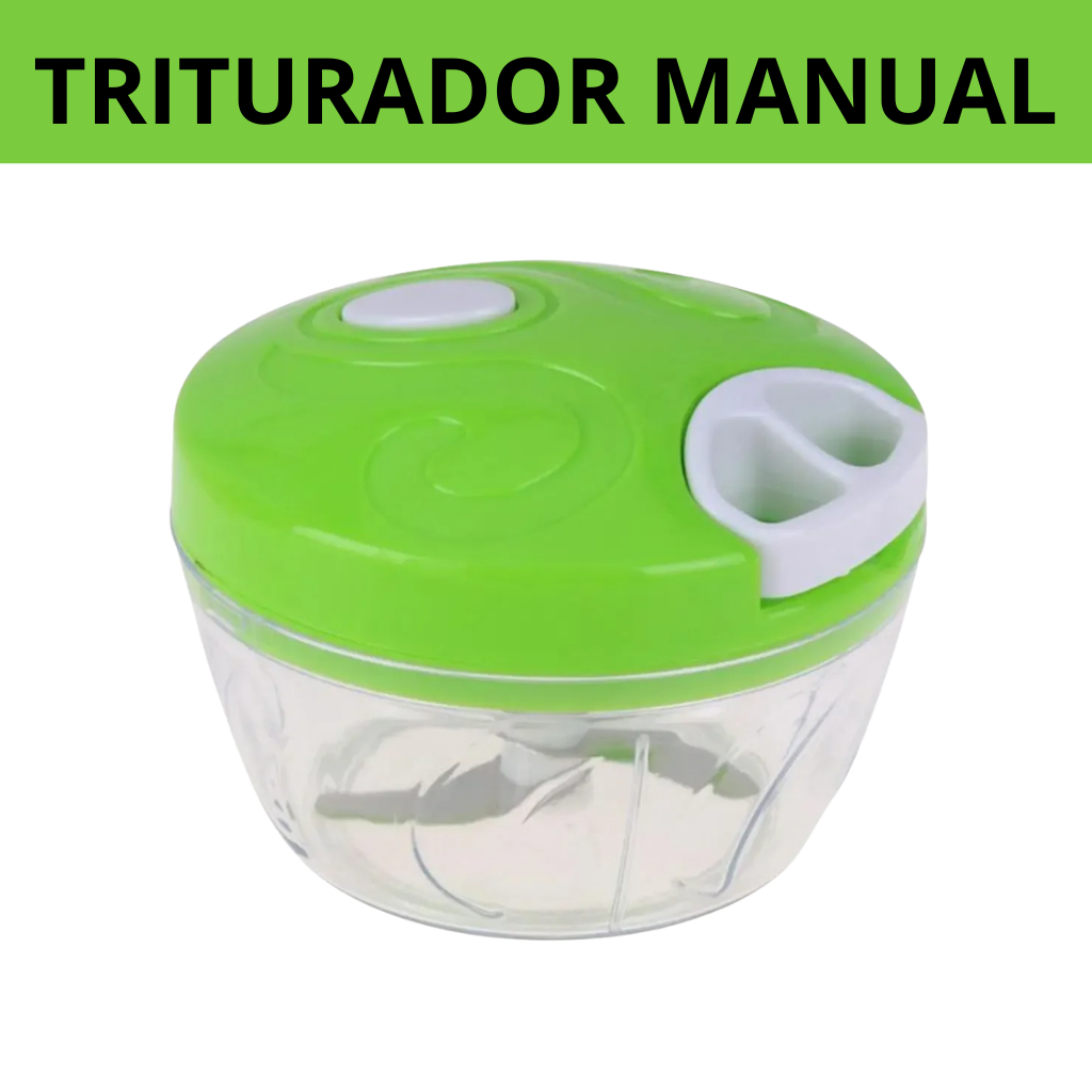 Mini Processador e Triturador Manual de Alimentos 500ml Triturador de Alho Cebola Legumes Portátil