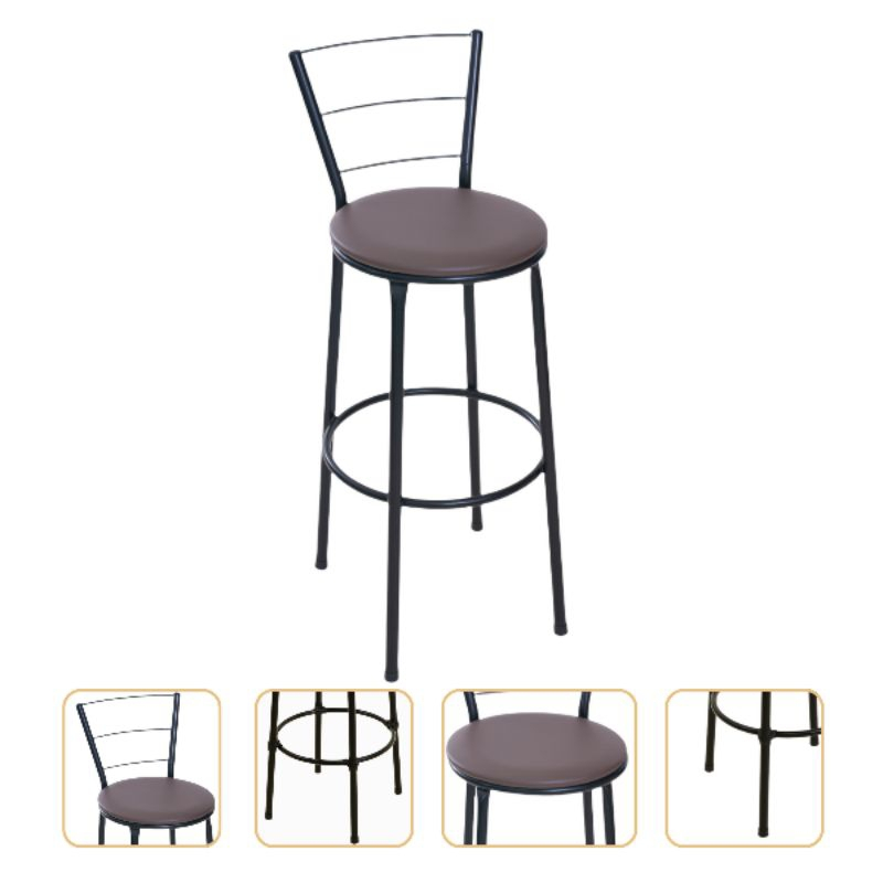 1 Banqueta Alta 3 Arames para Balcão Cozinha Americana Banco Alto 70cm Assento Napa Banqueta Bar Estrutura Aço