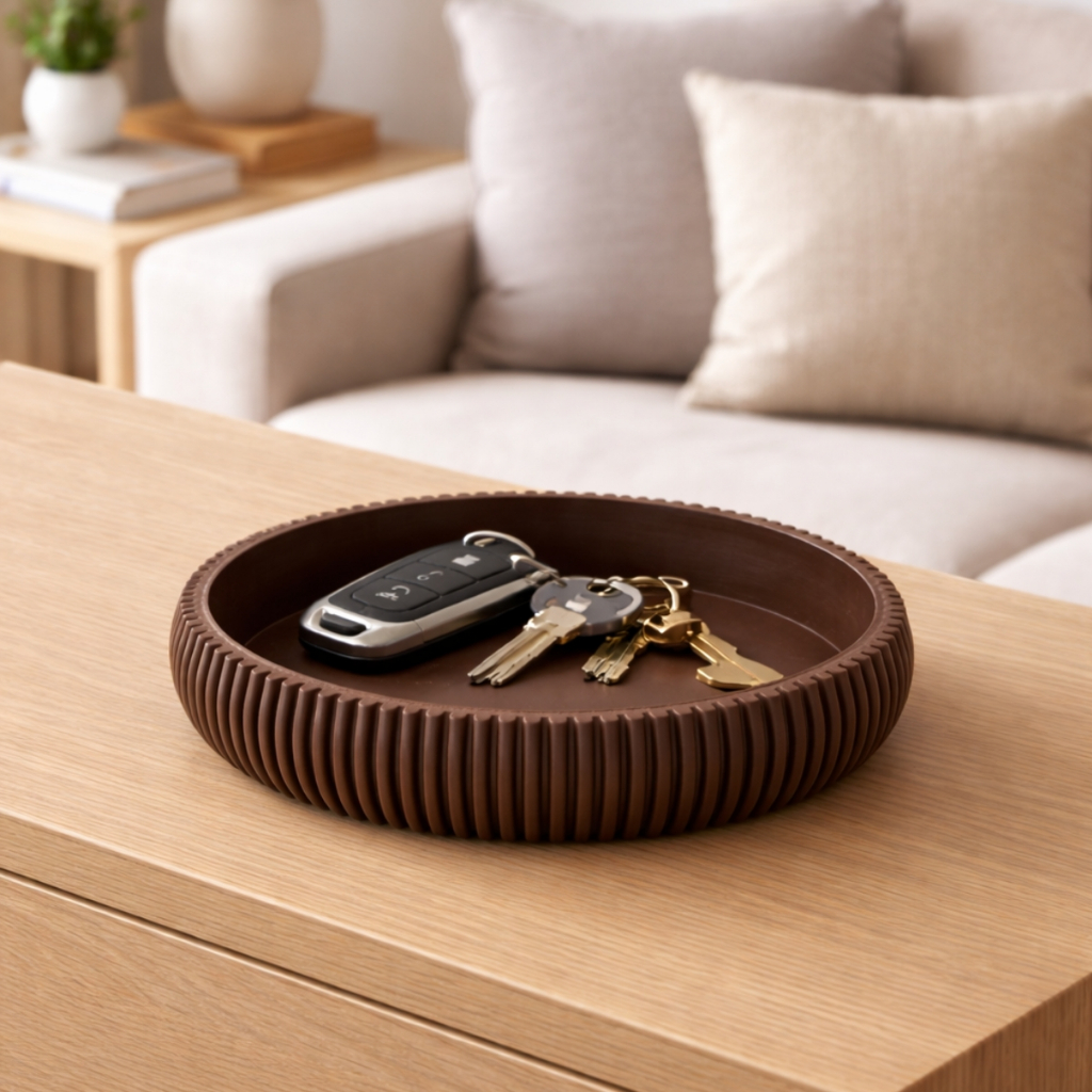 Porta Chaves Bandeja Decorativa Redonda Organizador de Mesa Sala Hall de Entrada Casa MINIMALISTA