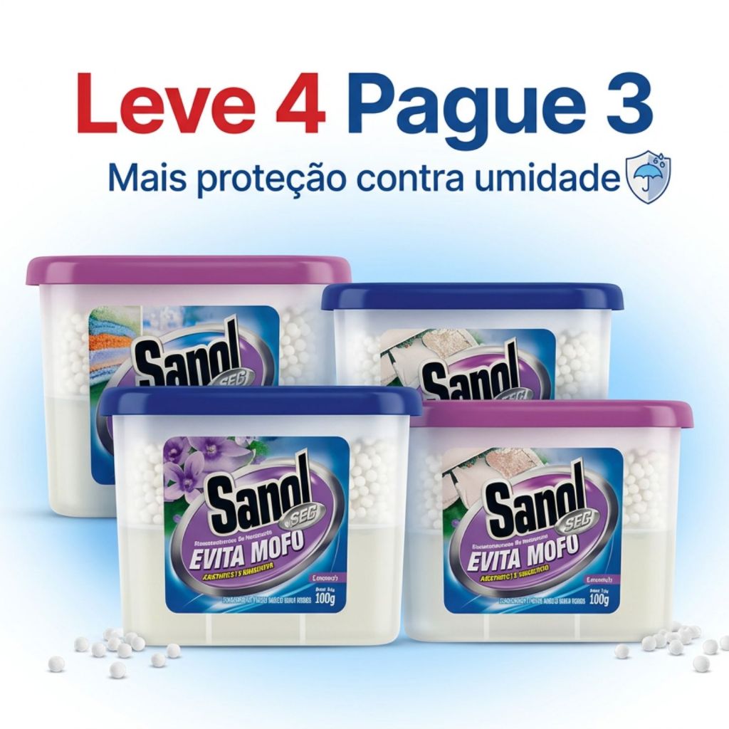 Anti Mofo Sanol Desumidificador 4 Unidades Guarda Roupa Armário Gaveta Banheiro Anti Odores em Oferta na Shopee