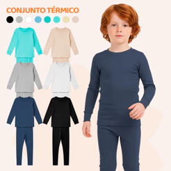 Kit 2 Conjuntos Térmicos Bebê Menino Quentinho Para Inverno Masculino De Frio Infantil Térmica Manga Longa e Calça