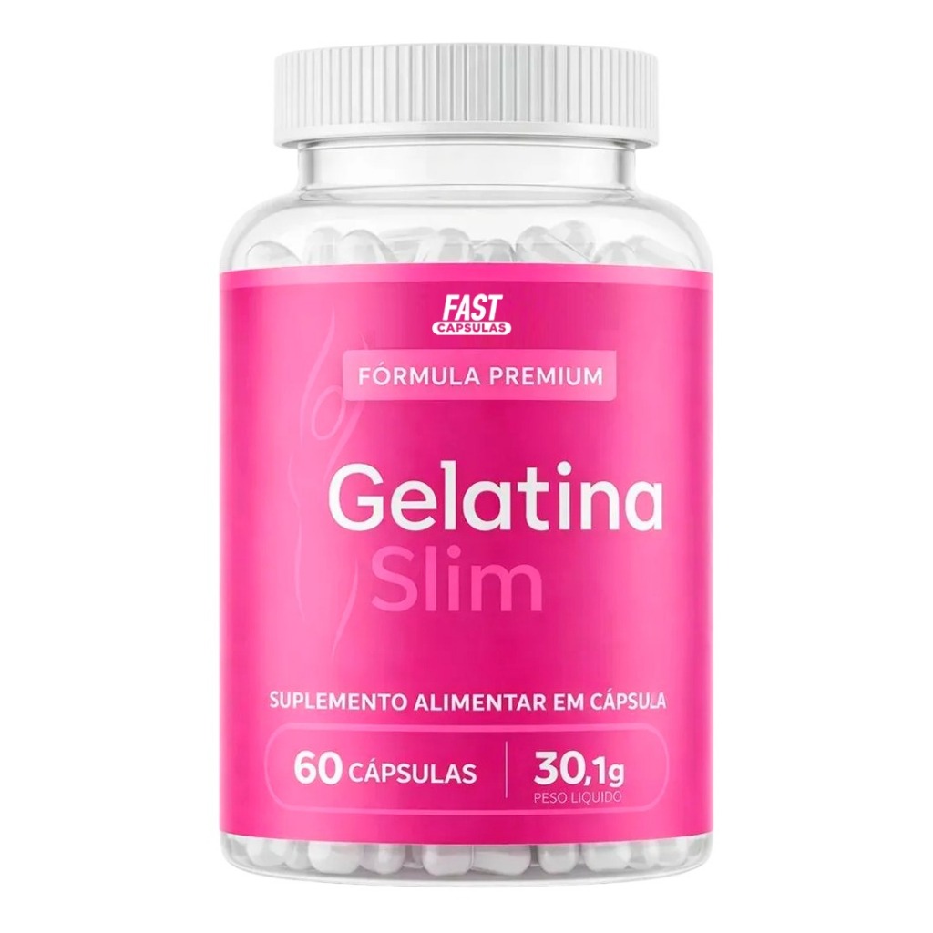1 Pote Gelatina Slim 60 Cáps - Queima Gordura Imediato