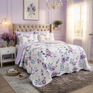 kit Colcha Cobre Leito King 3 Peças Dupla Face Estampada Florida Matelado Cama Box em Oferta na Shopee