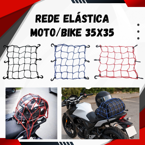 Rede Elástica Moto 35x35 Redinha Aranha para Bagageiro e Capacete em Oferta na Shopee