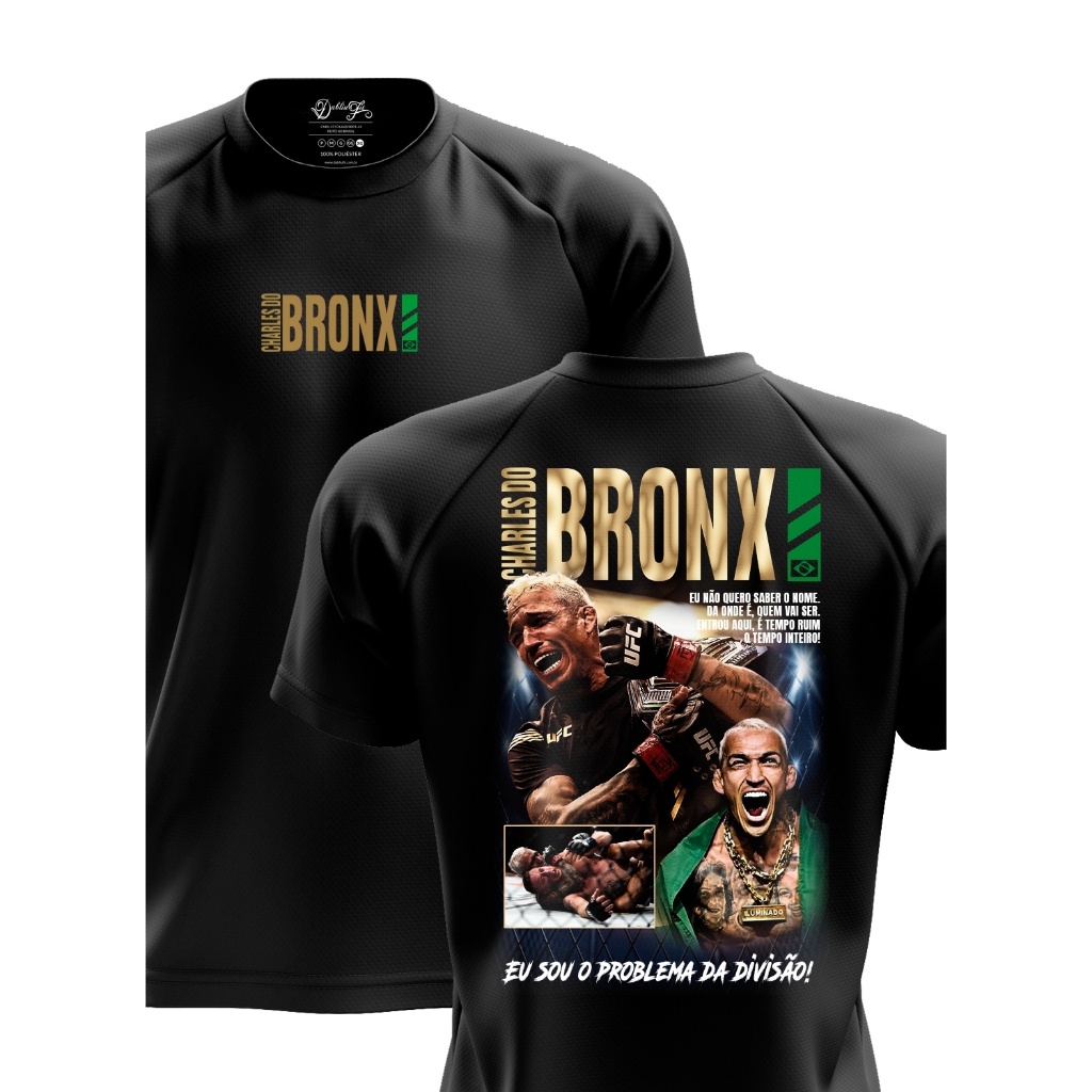 Camiseta Charles Do Bronx UFC/MMA Lutadores Dry Fit C/ Proteção Uv +35