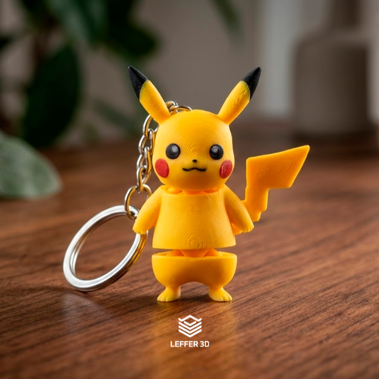 Chaveiro Pikachu Articulado 3D | Chaveiro Pokémon Geek Colecionável