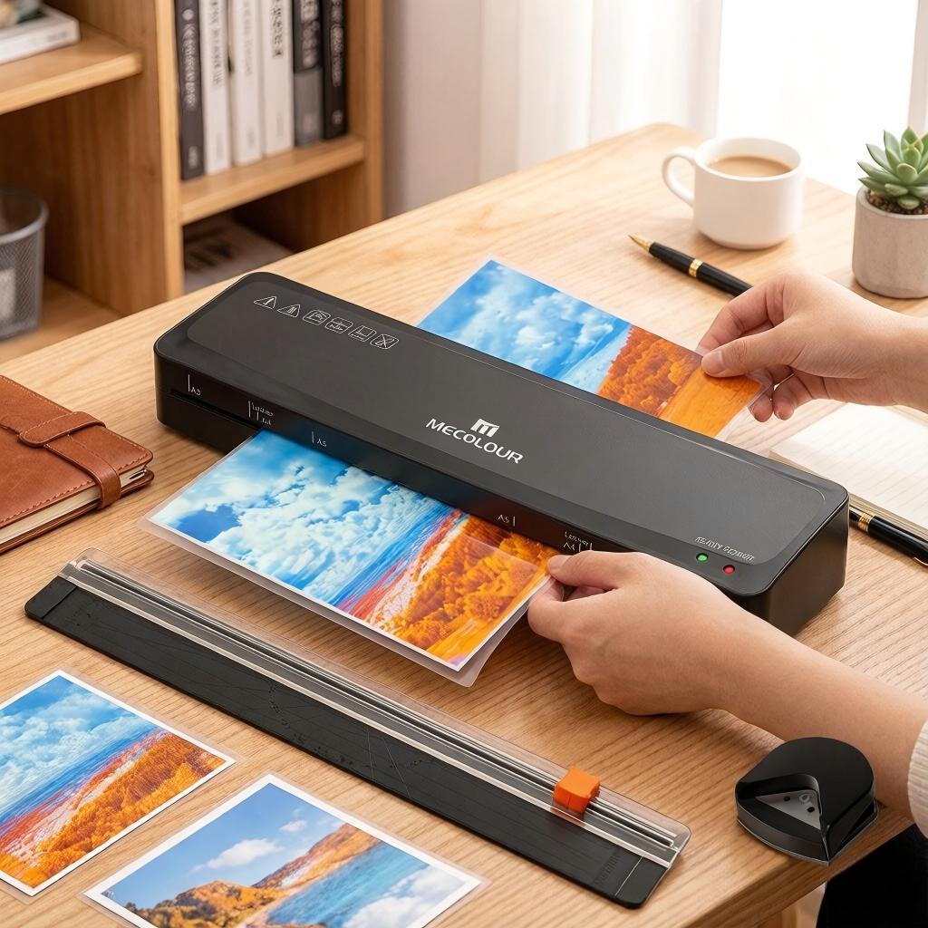Plastificadora A3 3 em 1 Quente e Frio para Documentos com Cortador Mecolour