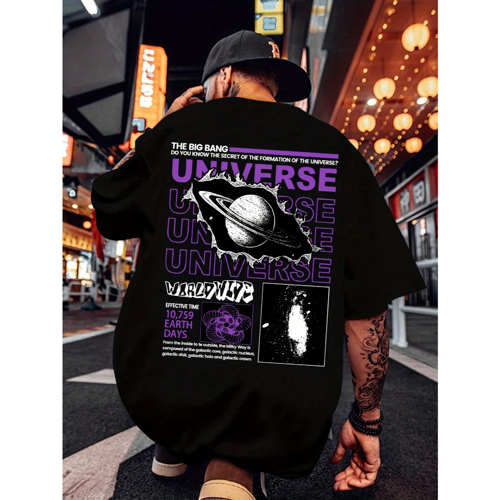 Camiseta Estampa UNIVERSO moderna, Camiseta 100% Algodão oversized Camisetas Confortáveis e Casuais Envio rapido