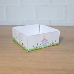 Forminha 4 petalas personalizada Jardim encantado para Brownie, Palha italiana e Mini Donuts 5,0x5,0x2