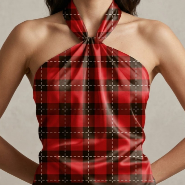 Lenço De Cetim Xadrez Look Feminino Multiuso Blusinha Bandana Echarpe Moderno