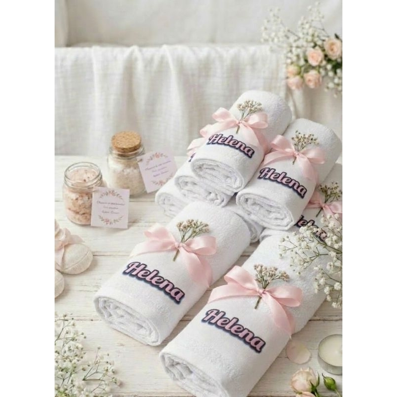kit 24 Toalhinhas de Lembrancinha Personalizada | Maternidade | Batizado | Eucaristia | dia dos professores