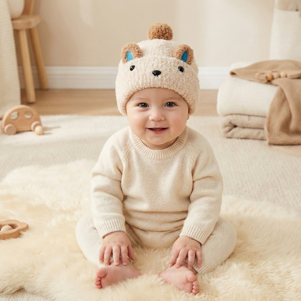 Gorro Touca Infantil Menino Menina Tricotado Quente Inverno Fashion Para 0 a 3 anos FMZ0817CH