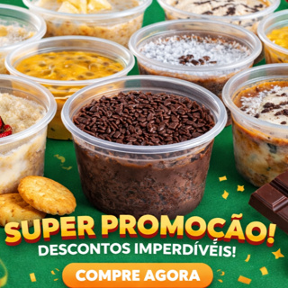 Kit 24 unidade Pote para Bolo de Pote Sobremesas Plastico Redondo com Tampa 200/250/500/1000ml em Oferta na Shopee