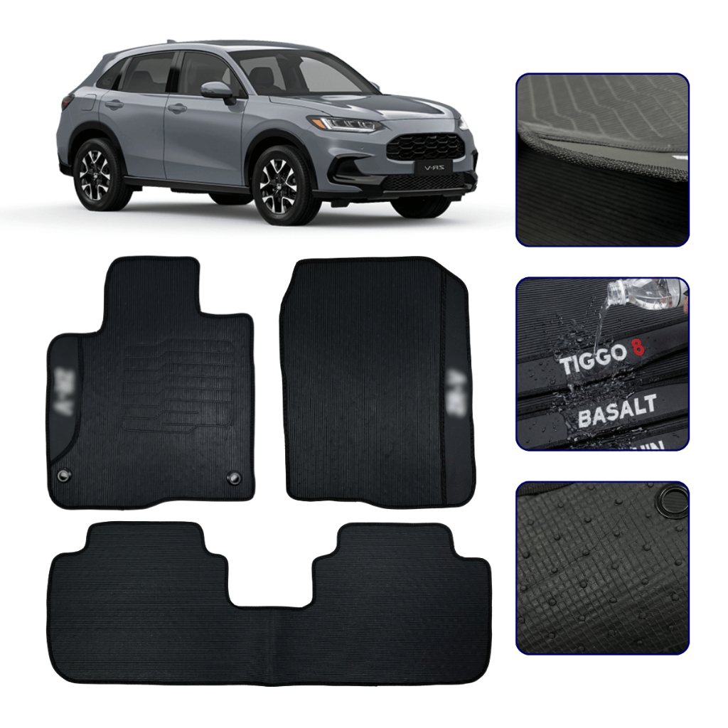 Jogo de Tapete Emborrachado Compatível com ZR-V 2024 2025 2026 Kit Automotivo 3