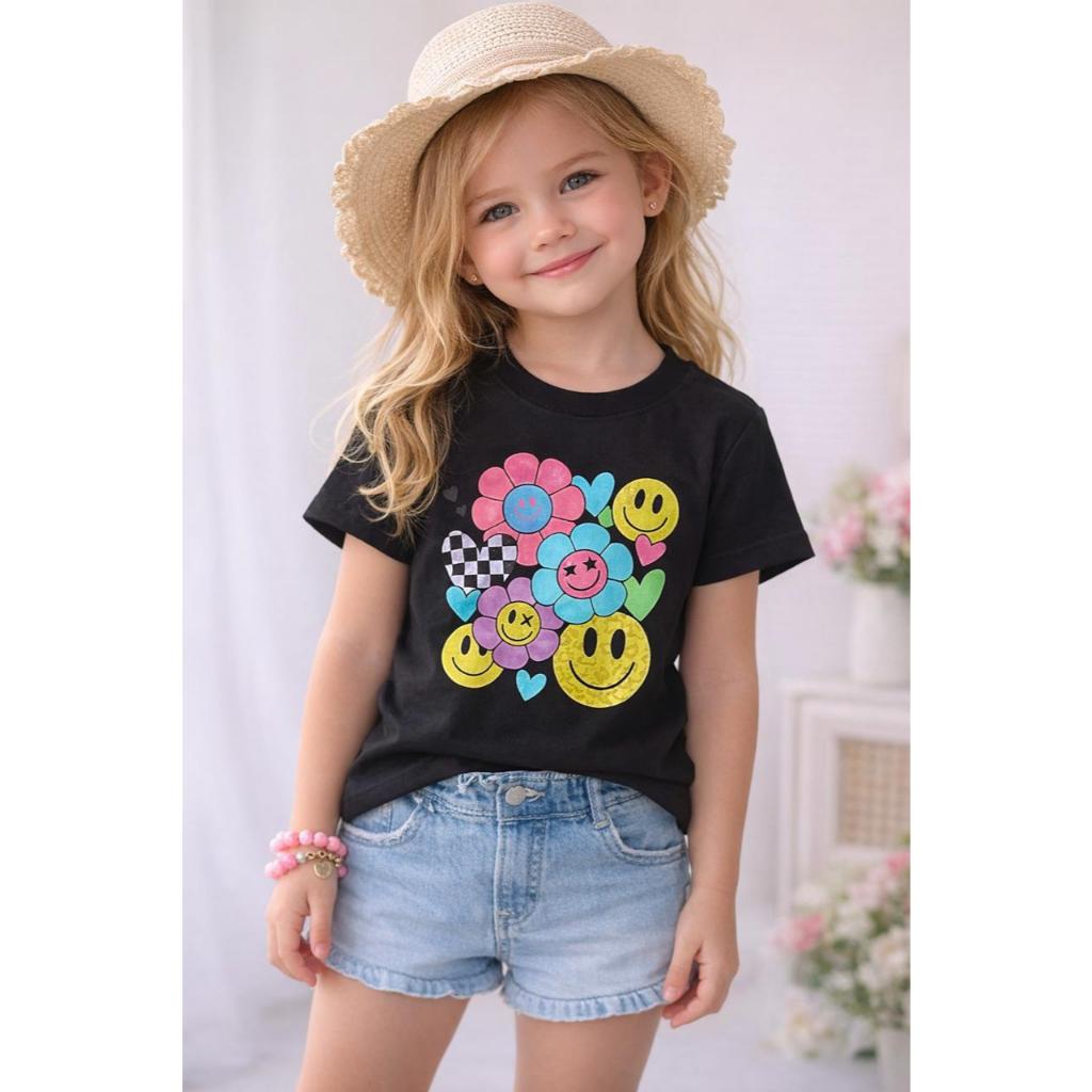Camiseta de manga curta básica  Infantil Feminina Blogueira T-shirt  Friends Princesas