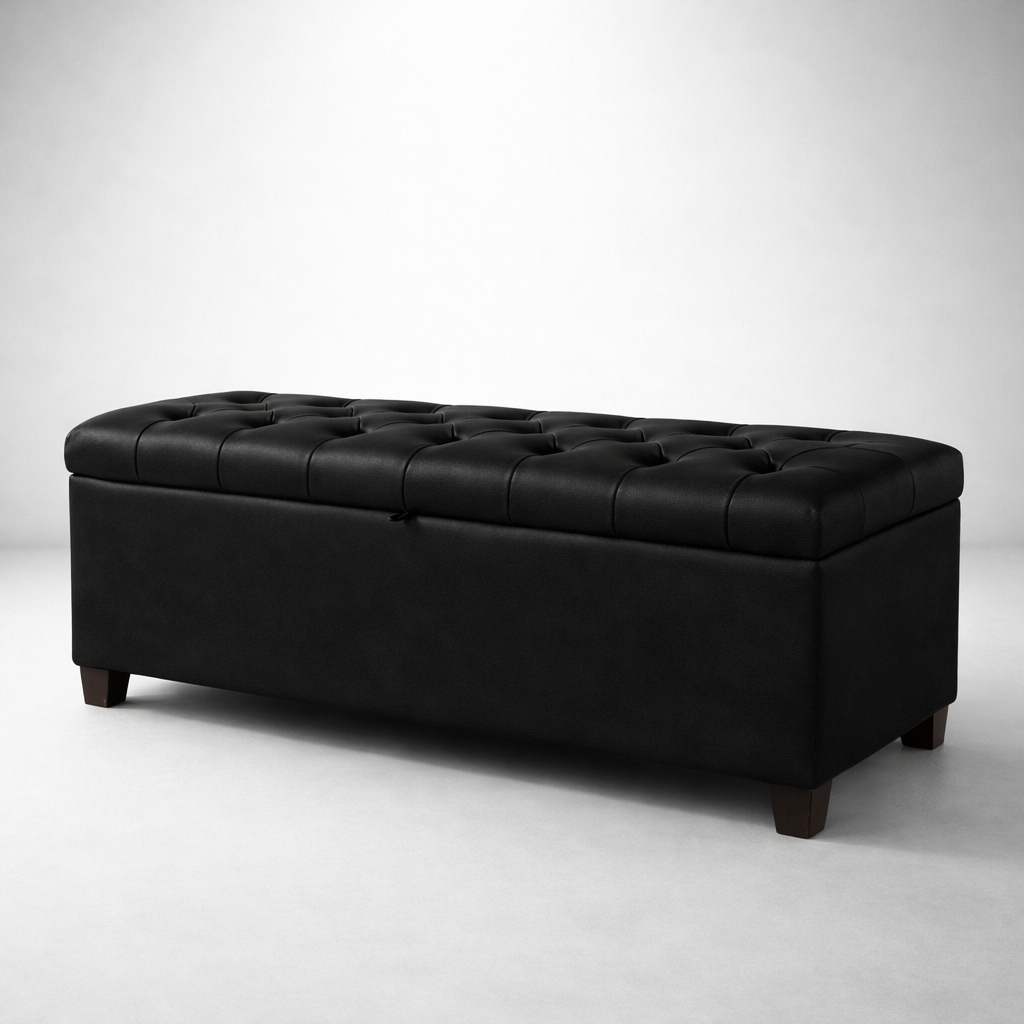 Baú Recamier Banco Corino Armazenamento Capitonê Quarto Acento Organizador Elegante Cama Casal 120cm