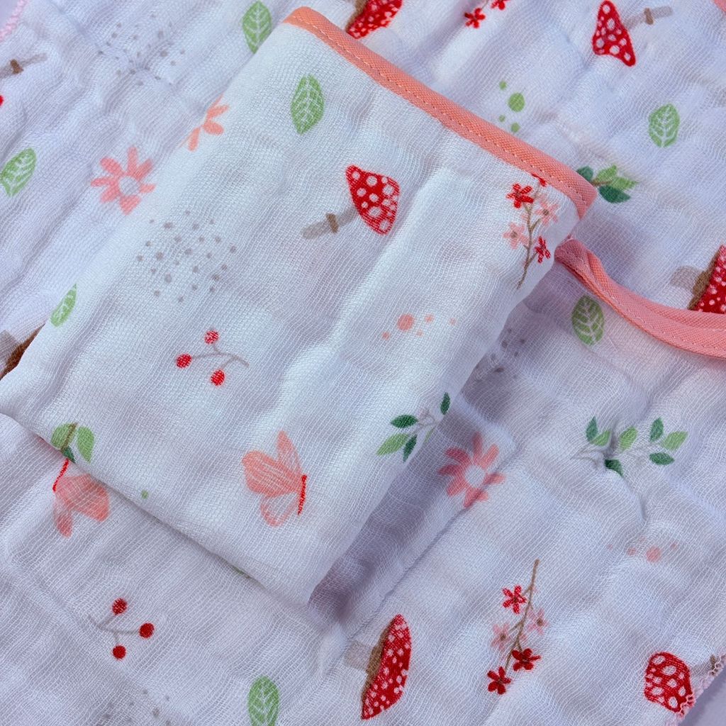 Babador Fralda de Boca Bebê Kit 2 Peças 100% Algodão 3 Camadas Absorvente Macio Prendedor Chupeta