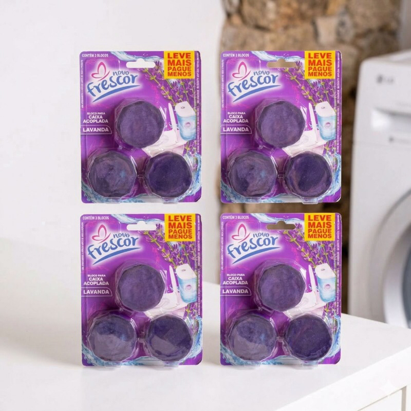 Bloco Sanitário Caixa Acoplada Lavanda banheiro limpo e cheiroso colore a água em Oferta na Shopee