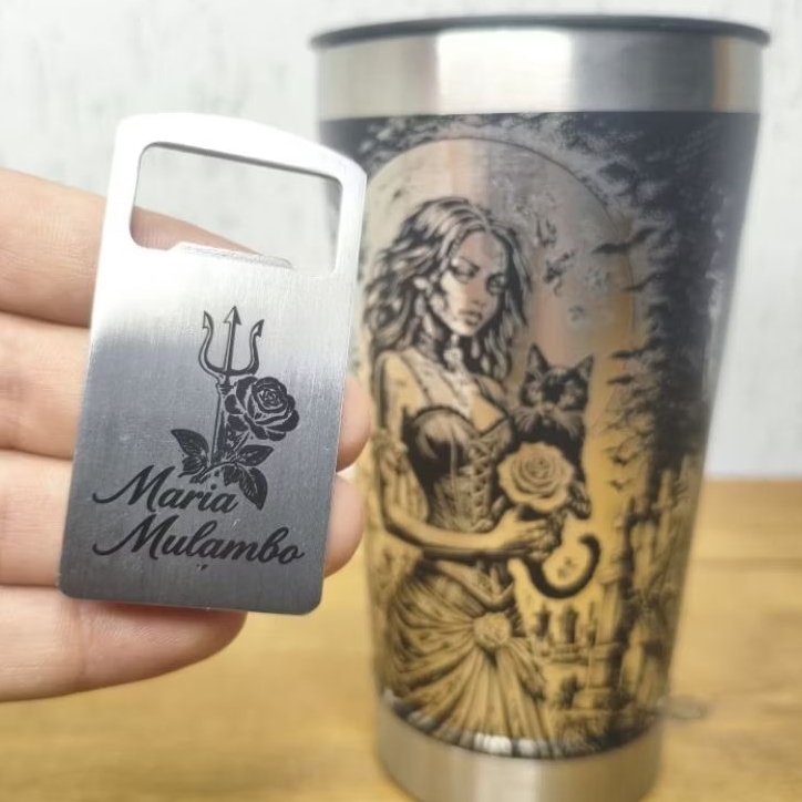 Copo Térmico Personalizado Maria Mulambo Gravação 360 Graus Aço Inox Presente umbanda
