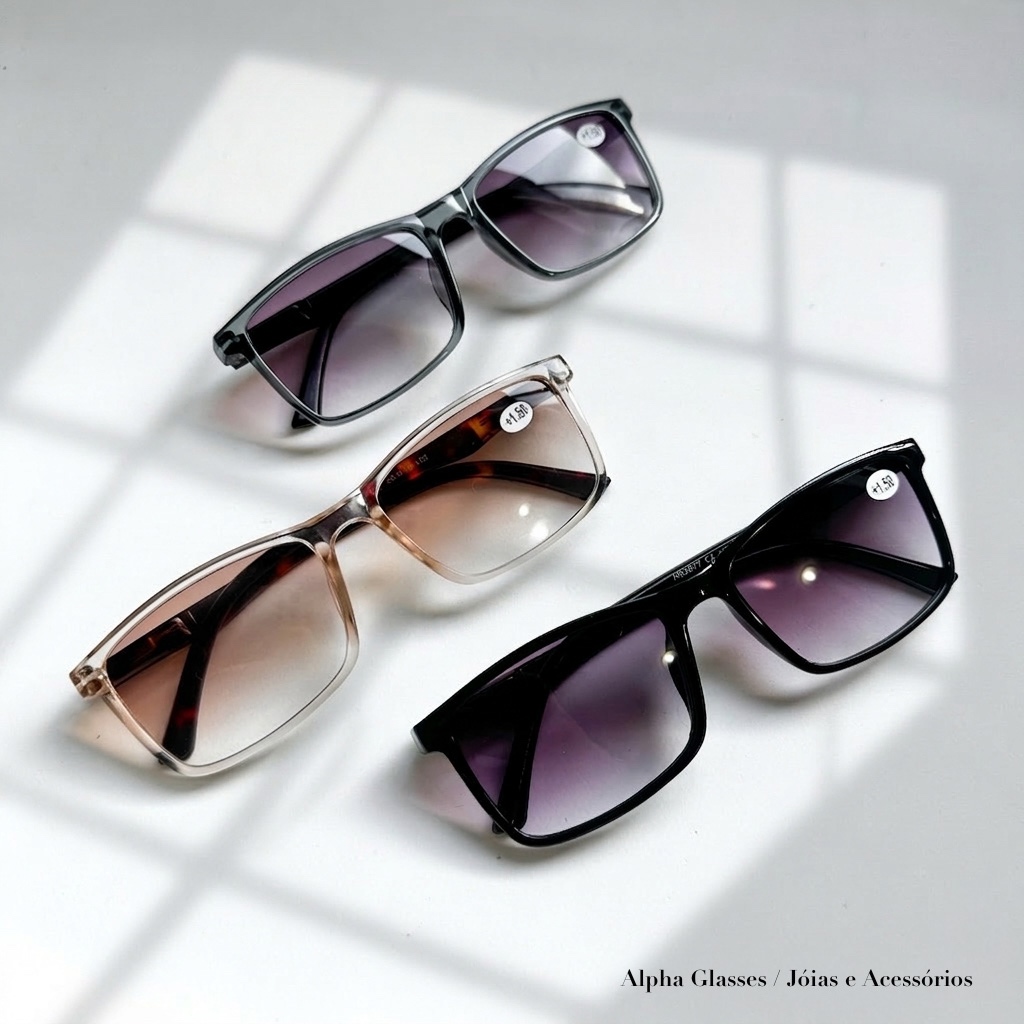 Óculos de Leitura Para Perto Presbiopia, Sol Com Grau +1,00 Até 4,00 Unissex Feminino Masculino em Oferta na Shopee