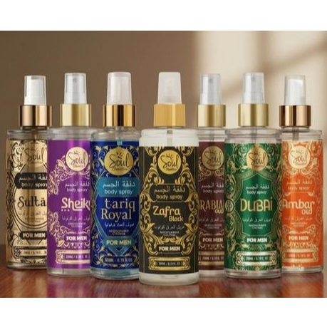 Kit 07 Body Splash Arabe Masculino 200ml Cada Soul