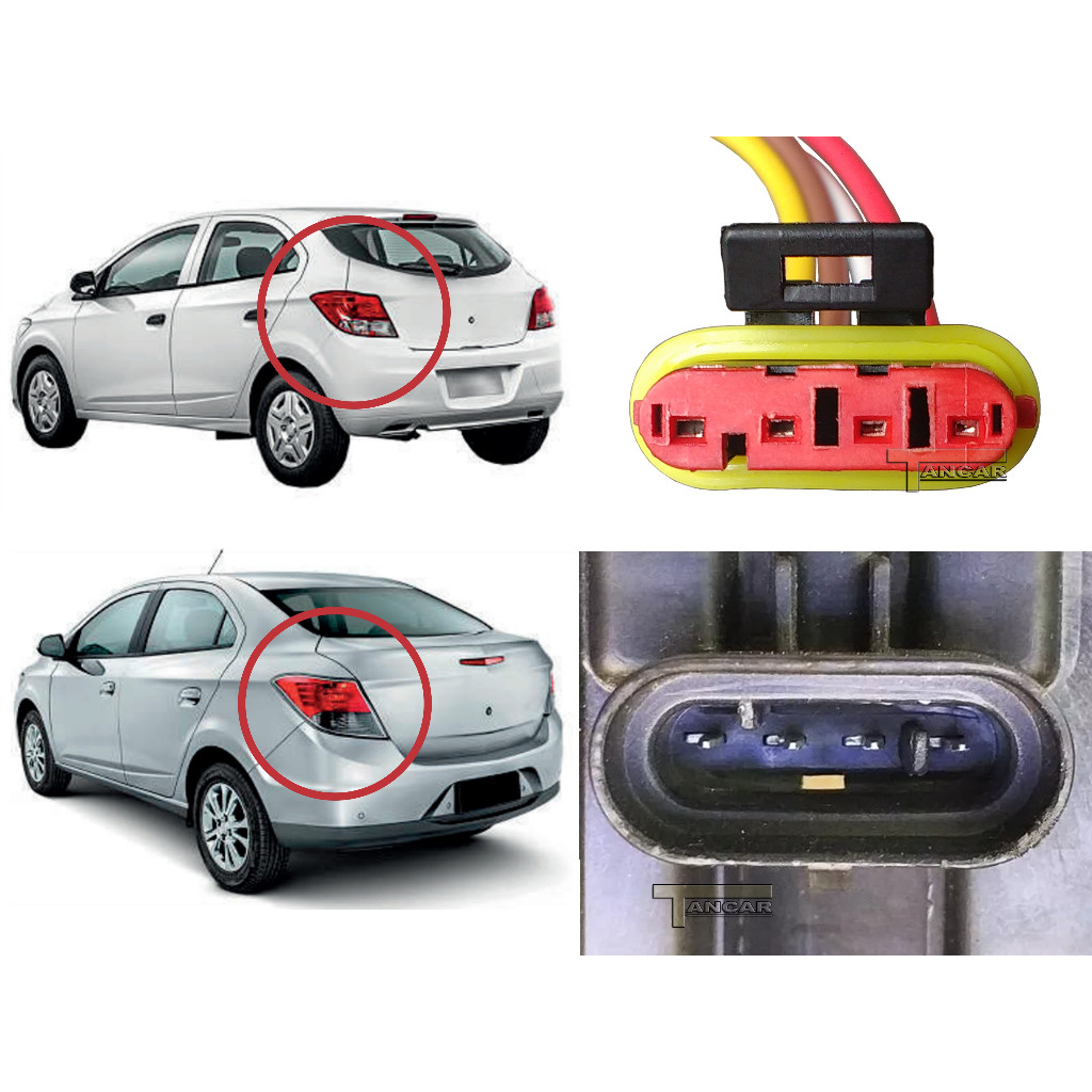 Conector Chicote P/ Lanterna Traseira Onix 2012 A 2016 / Novo Prisma 2013 A 2016 — imagem 2 de 2