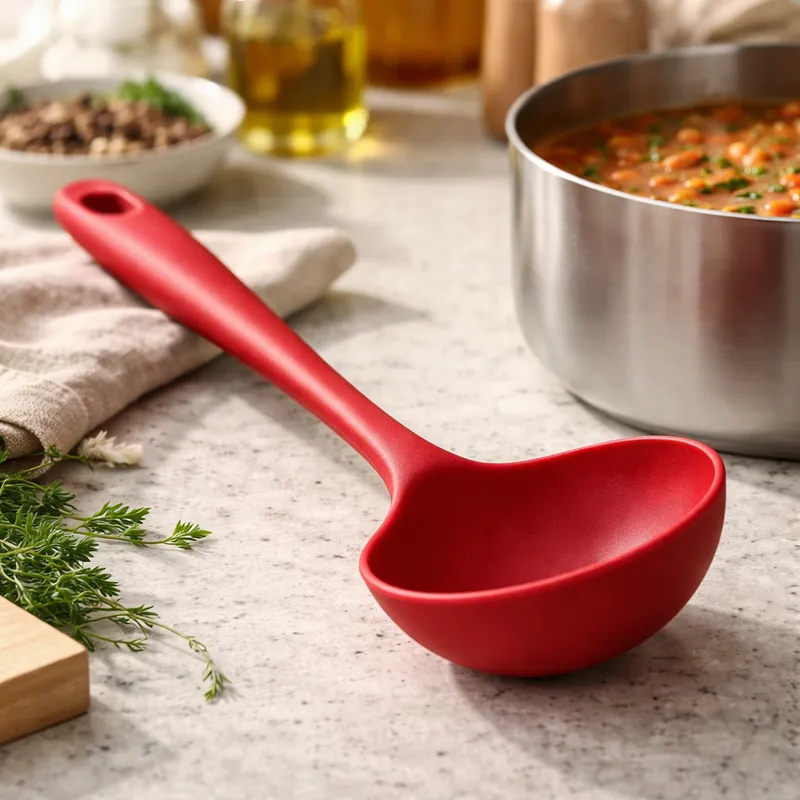 Concha Silicone Grande 28cm Vermelha Utensílio Prático para Cozinha Moderna e Versátil Tavolo