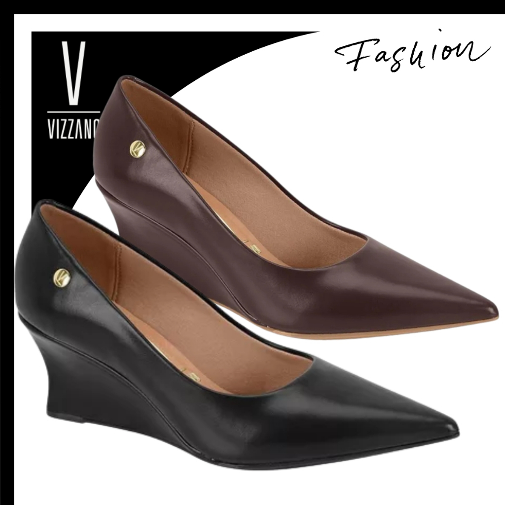 Sapato Feminino Scarpin Salto Anabela Vizzano Confortável Macio Social Lançamento Original em Oferta na Shopee