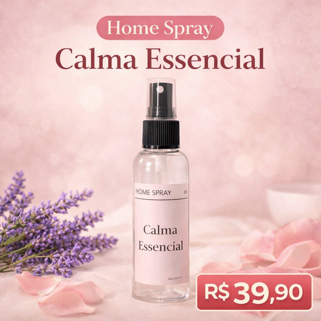 Imagem Perfume para casa | Home Spray Calma Essencial 60ml Aromatizador Ambiente Lavanda Rosa Musk Aroma Relaxante