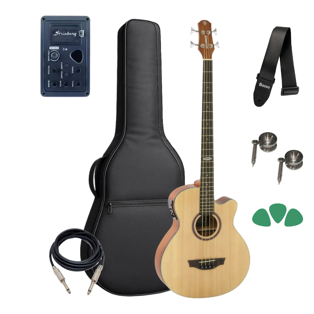 Baixolao Eletrico Strinberg Sb240c Ns 4 Cordas + Acessorios