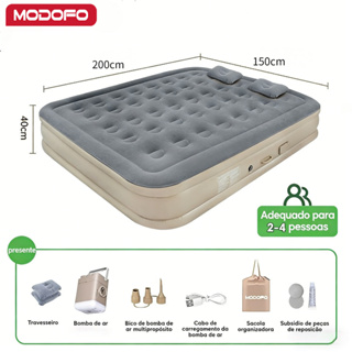 MODOFO Colchão Inflável Automático solteiro/Queen/King Colchão Casal inflável Com Bomba Embutida Camping Equipment Cinza em Oferta na Shopee