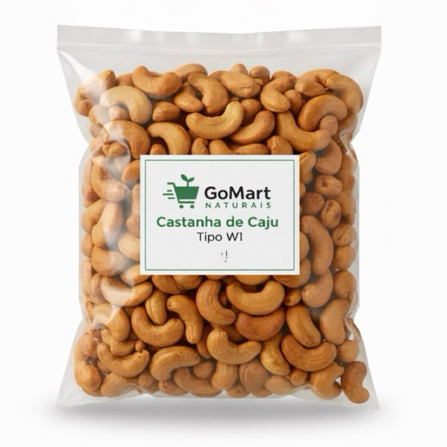 Castanha de Caju W1 • Grão Inteiro Sem Sal 500g em Oferta na Shopee