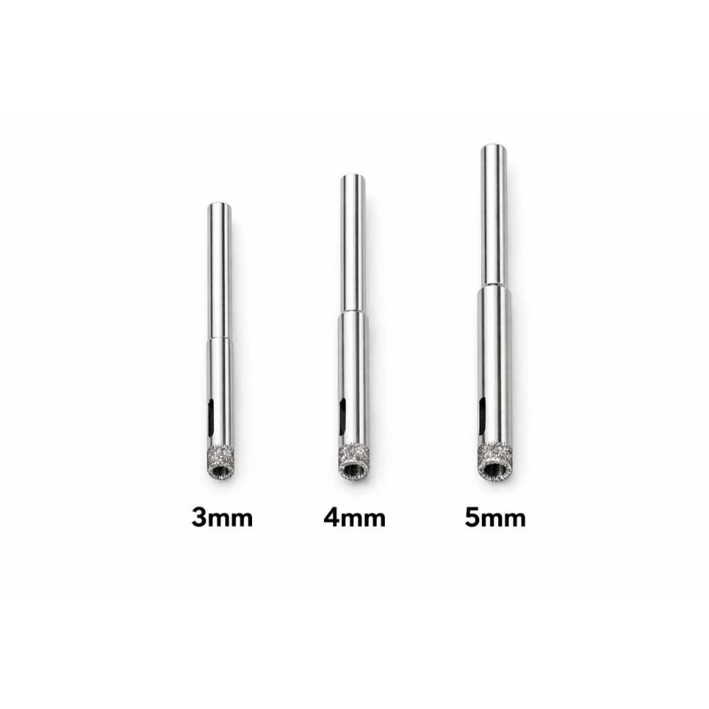 Kit 30 pcs Serra Copo Brocas Diamantada 3 4 e 5mm Furar garrafa Vidro p/ furadeira e micro retifica