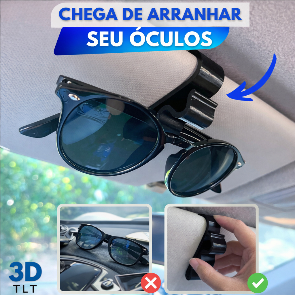 Suporte de Óculos para Carro Porta Óculos Compacto Veicular