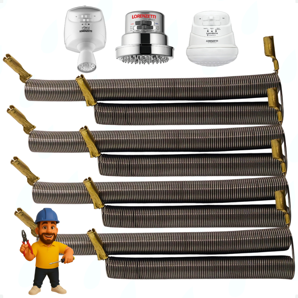 Kit 4 Resistência Tradição Loren Ducha Jet Set Satisfaction Jet Control Multitemperaturas 6800w 220v