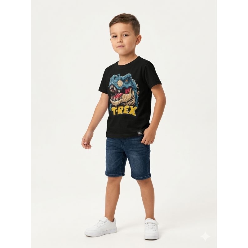 🦖Camiseta Infantil Dinossauro 2-14 Anos Algodão Confortável Estampa Divertida Roupa Criança Menino🦖