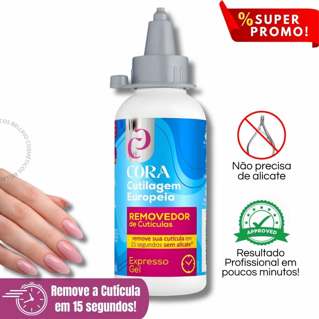 Kinq Gel Removedor de Cutículas Expresso Cutilagem Europeia Cora 100ml em Oferta na Shopee